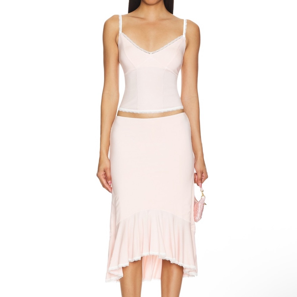 Danielle Guizio Light Pink Skirt Set